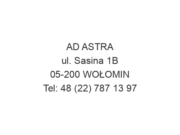 AD ASTRA ul. Sasina 1B 