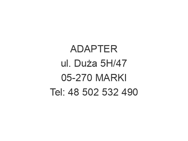 ADAPTER ul. Duża 5H/47 