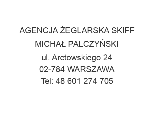 AGENCJA ŻEGLARSKA SKIFF MICHAŁ PALCZYŃSKI ul. Arctowskiego 24 