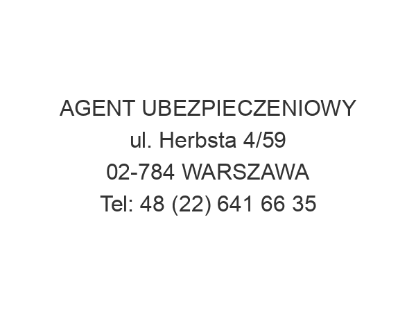 AGENT UBEZPIECZENIOWY ul. Herbsta 4/59 