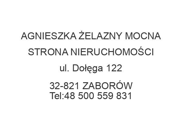 AGNIESZKA ŻELAZNY MOCNA STRONA NIERUCHOMOŚCI ul. Dołęga 122 