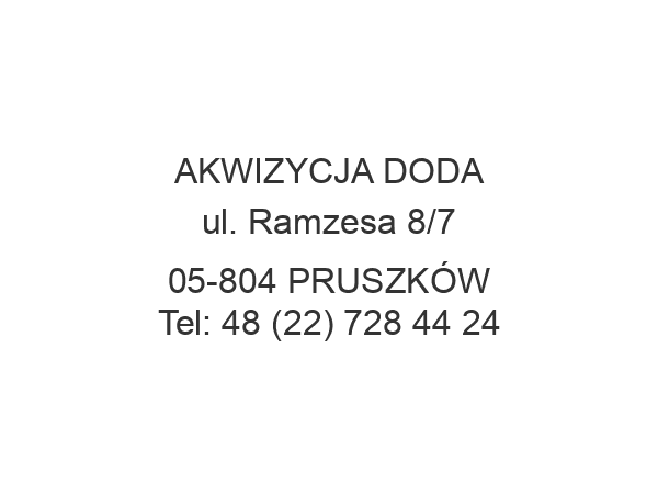 AKWIZYCJA DODA ul. Ramzesa 8/7 