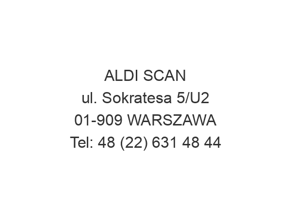 ALDI SCAN ul. Sokratesa 5/U2 