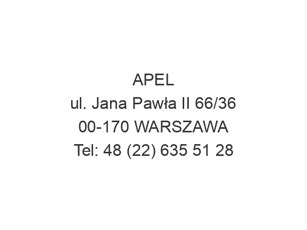 APEL ul. Jana Pawła II 66/36 