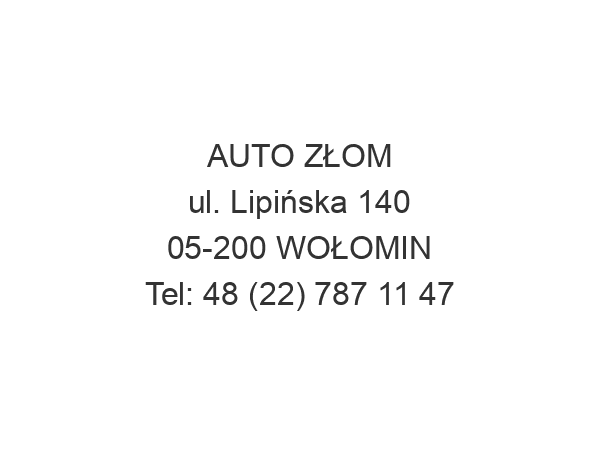 AUTO ZŁOM ul. Lipińska 140 