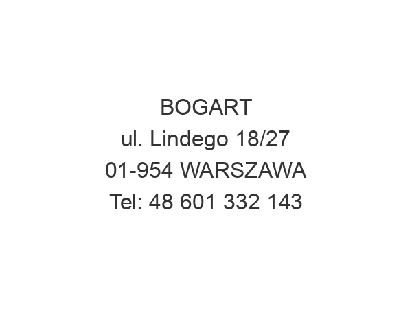 BOGART ul. Lindego 18/27 