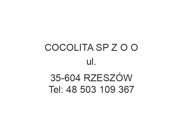 COCOLITA SP Z O O ul. 