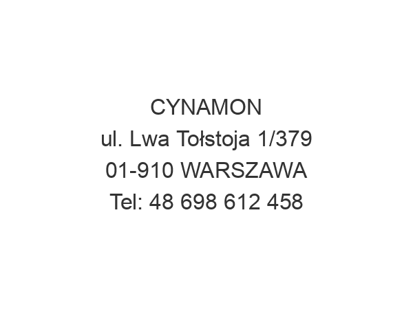 CYNAMON ul. Lwa Tołstoja 1/379 