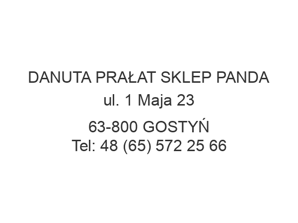 DANUTA PRAŁAT SKLEP PANDA ul. 1 Maja 23 