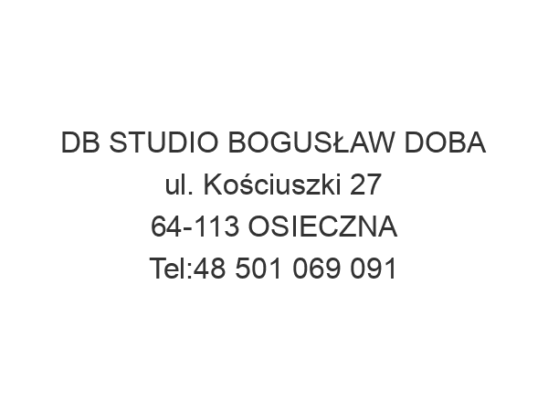 DB STUDIO BOGUSŁAW DOBA ul. Kościuszki 27 