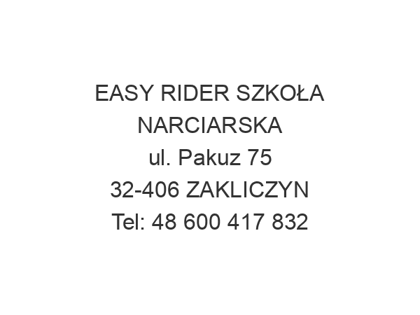 EASY RIDER SZKOŁA NARCIARSKA ul. Pakuz 75 