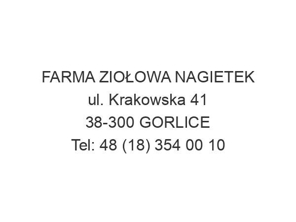 FARMA ZIOŁOWA NAGIETEK ul. Krakowska 41 