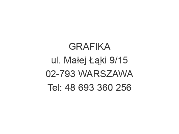 GRAFIKA ul. Małej Łąki 9/15 