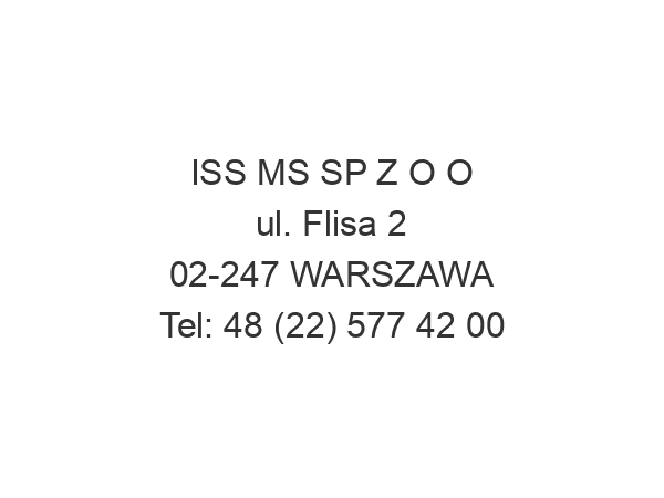 ISS MS SP Z O O ul. Flisa 2 