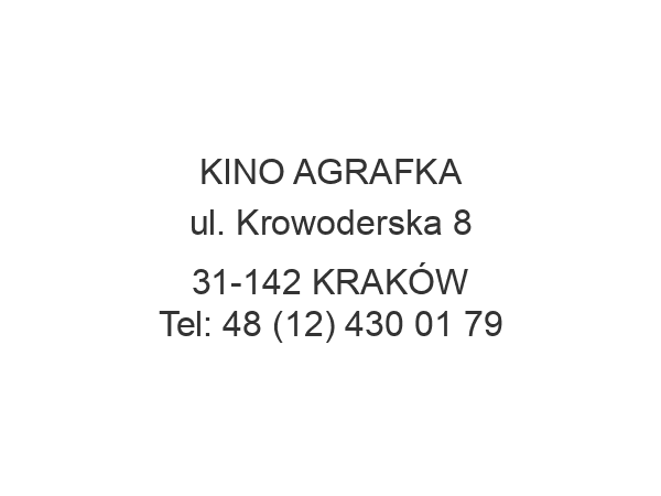 KINO AGRAFKA ul. Krowoderska 8 