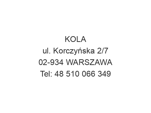 KOLA ul. Korczyńska 2/7 