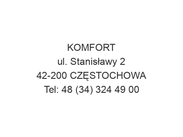 KOMFORT ul. Stanisławy 2 