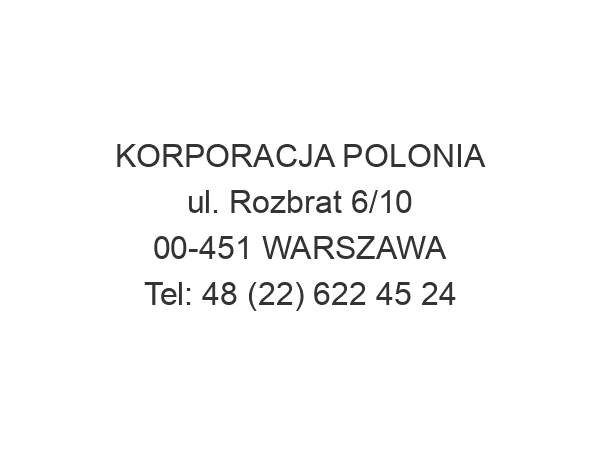 KORPORACJA POLONIA ul. Rozbrat 6/10 