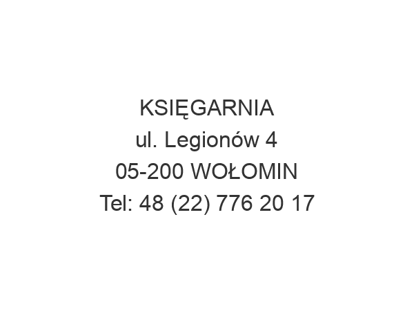 KSIĘGARNIA ul. Legionów 4 