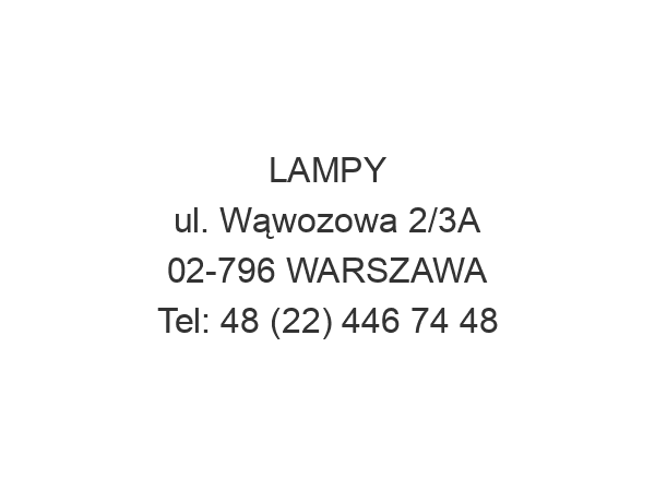 LAMPY ul. Wąwozowa 2/3A 