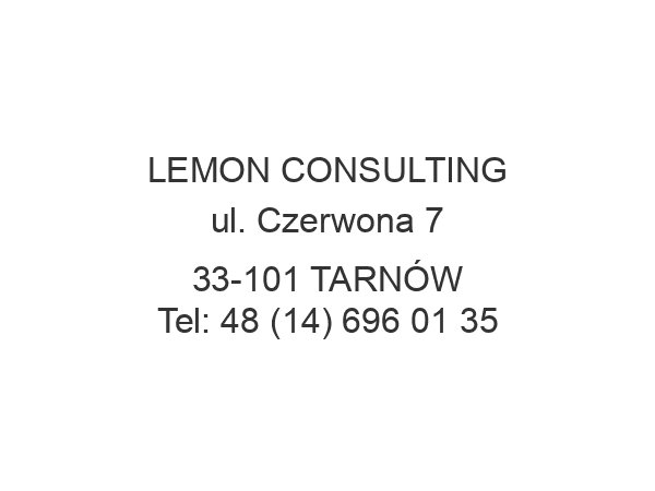 LEMON CONSULTING ul. Czerwona 7 