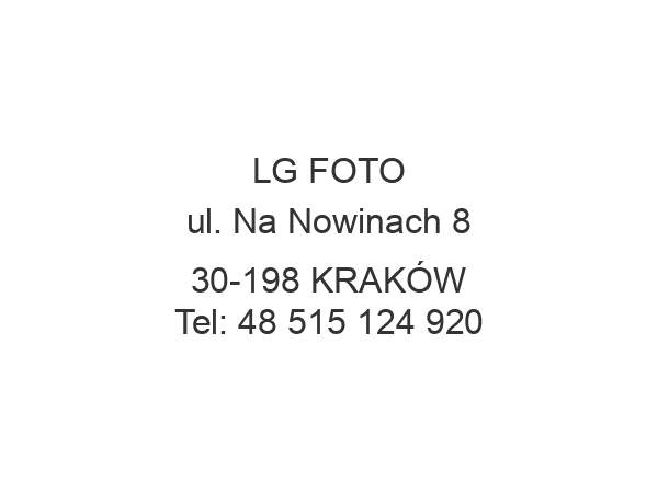 LG FOTO ul. Na Nowinach 8 