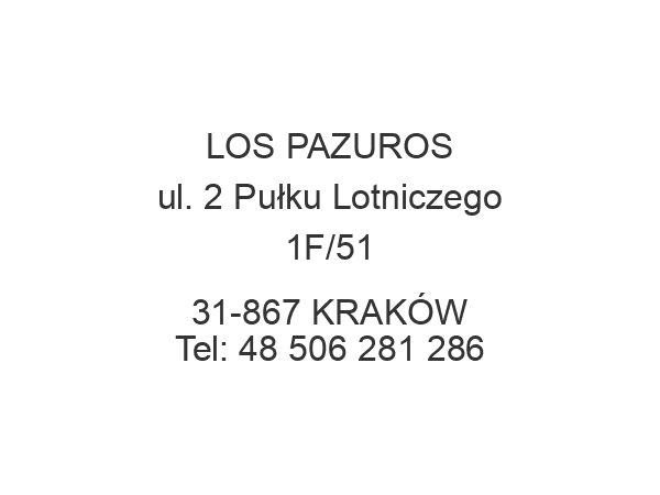 LOS PAZUROS ul. 2 Pułku Lotniczego 1F/51 