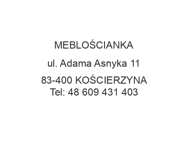 MEBLOŚCIANKA ul. Adama Asnyka 11 