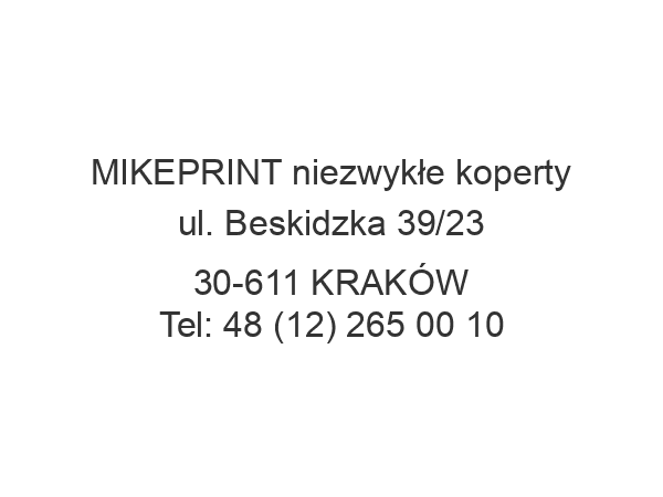 MIKEPRINT niezwykłe koperty ul. Beskidzka 39/23 