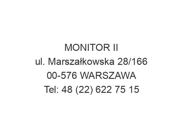 MONITOR II ul. Marszałkowska 28/166 