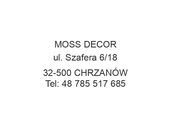 MOSS DECOR ul. Szafera 6/18 