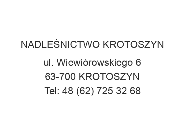 NADLEŚNICTWO KROTOSZYN ul. Wiewiórowskiego 6 