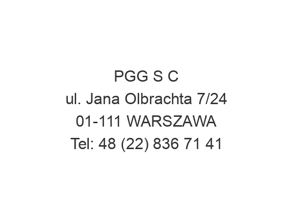 PGG S C ul. Jana Olbrachta 7/24 