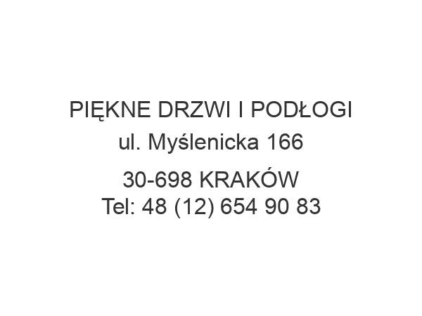 PIĘKNE DRZWI I PODŁOGI ul. Myślenicka 166 