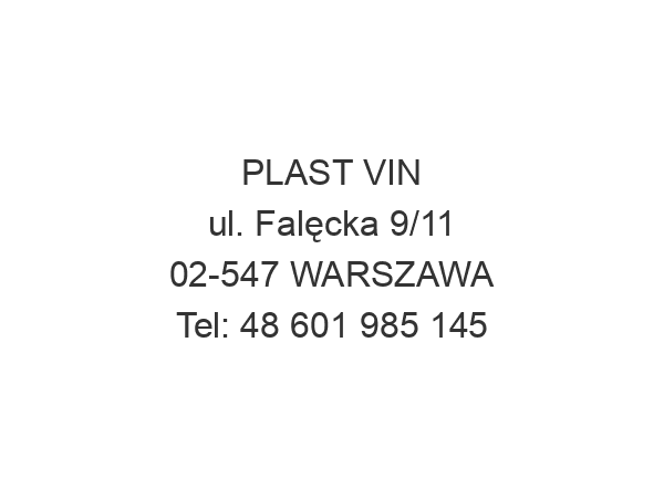 PLAST VIN ul. Falęcka 9/11 