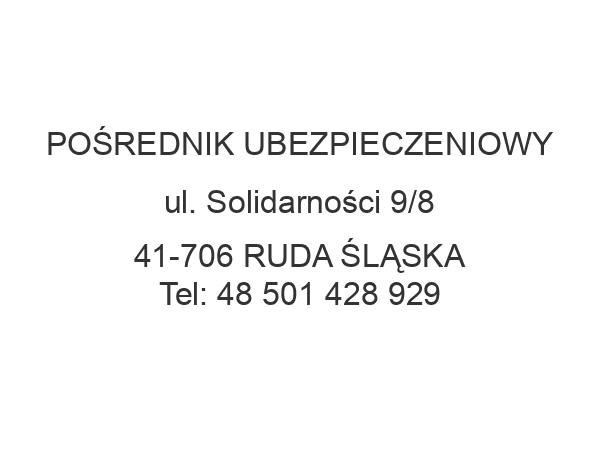 POŚREDNIK UBEZPIECZENIOWY ul. Solidarności 9/8 