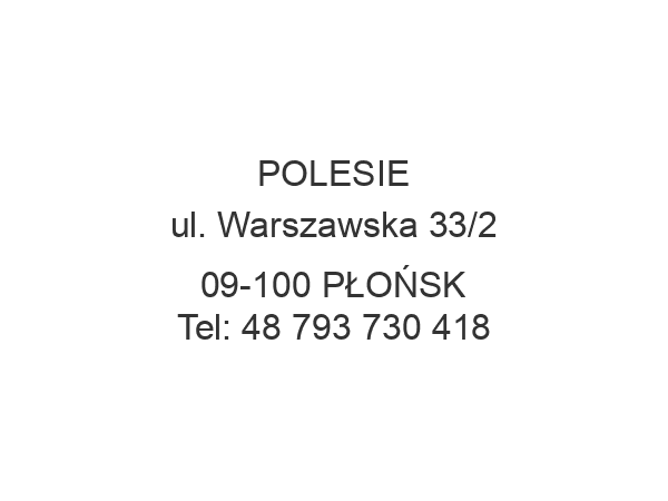 POLESIE ul. Warszawska 33/2 