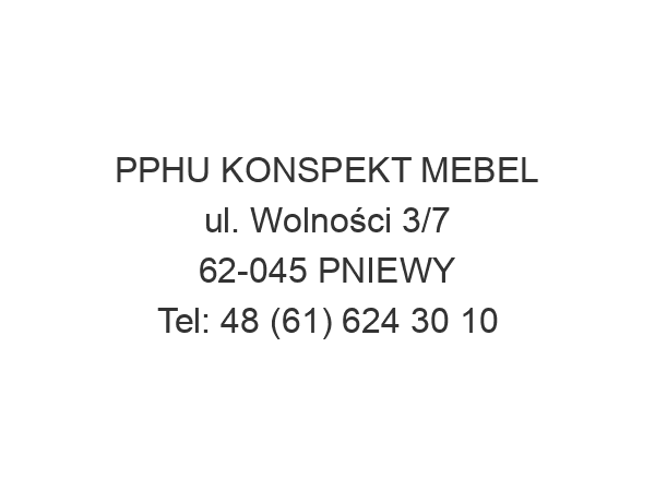 PPHU KONSPEKT MEBEL ul. Wolności 3/7 