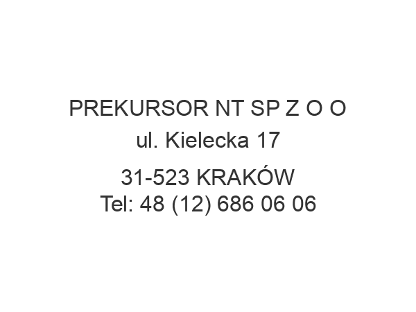 PREKURSOR NT SP Z O O ul. Kielecka 17 