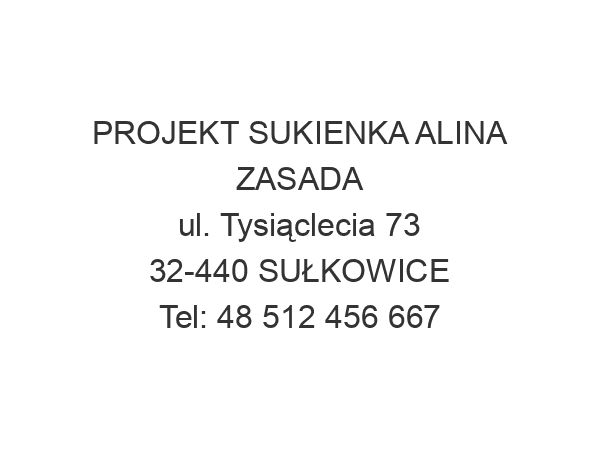 PROJEKT SUKIENKA ALINA ZASADA ul. Tysiąclecia 73 