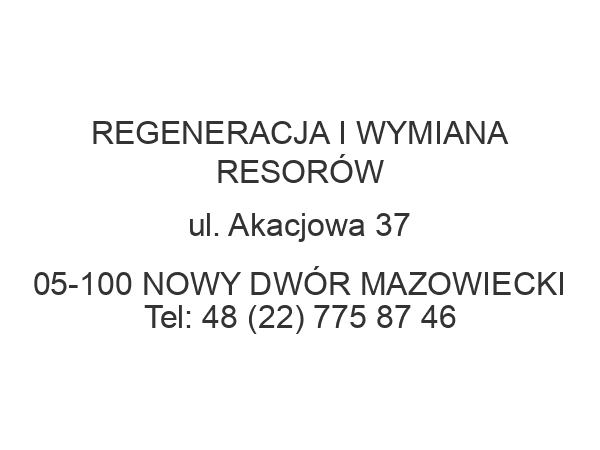 REGENERACJA I WYMIANA RESORÓW ul. Akacjowa 37 