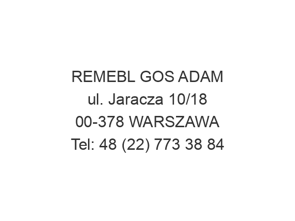 REMEBL GOS ADAM ul. Jaracza 10/18 