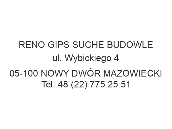 RENO GIPS SUCHE BUDOWLE ul. Wybickiego 4 