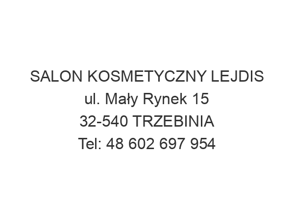 SALON KOSMETYCZNY LEJDIS ul. Mały Rynek 15 