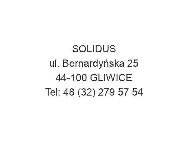 SOLIDUS ul. Bernardyńska 25 