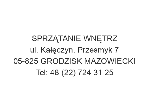 SPRZĄTANIE WNĘTRZ ul. Kałęczyn, Przesmyk 7 