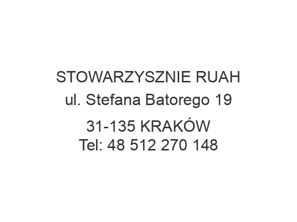 STOWARZYSZNIE RUAH ul. Stefana Batorego 19 