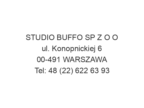 STUDIO BUFFO SP Z O O ul. Konopnickiej 6 