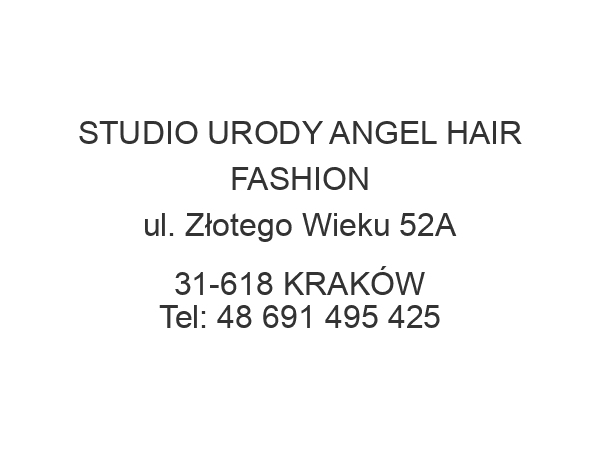 STUDIO URODY ANGEL HAIR FASHION ul. Złotego Wieku 52A 