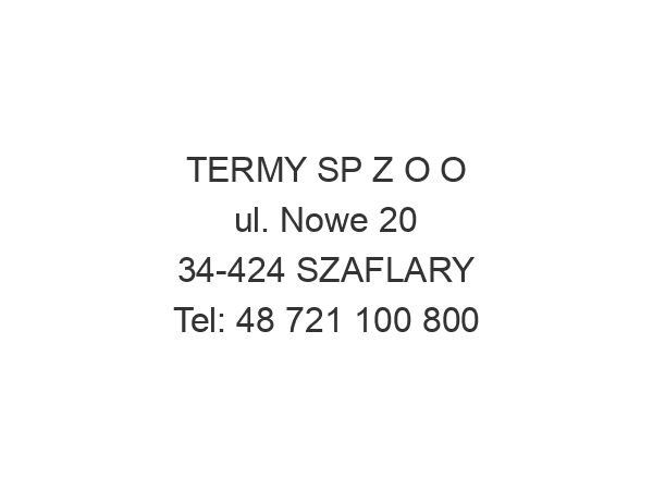 TERMY SP Z O O ul. Nowe 20 